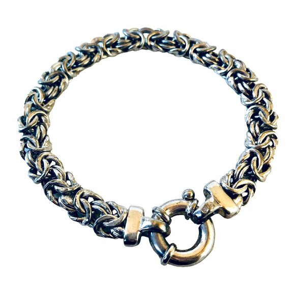 Sterling Silver Chain Bracelet Vintage Signed 16 grams Made in Italy 7.5" - Picture 11 of 13